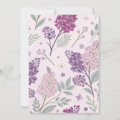 Soft Pink and Purple Lilac Floral Wedding  招待状 (裏面)