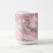 Soft Pink and Silver Marble-Like Pattern コーヒーマグカップ (中央)