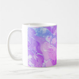 Soft Pink and Silver Marble-Like Pattern コーヒーマグカップ