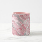 Soft Pink and Silver Marble-Like Pattern マグカップ (中央)