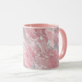 Soft Pink and Silver Marble-Like Pattern マグカップ (正面右)