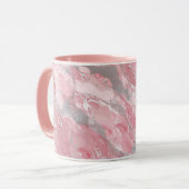Soft Pink and Silver Marble-Like Pattern マグカップ (正面左)