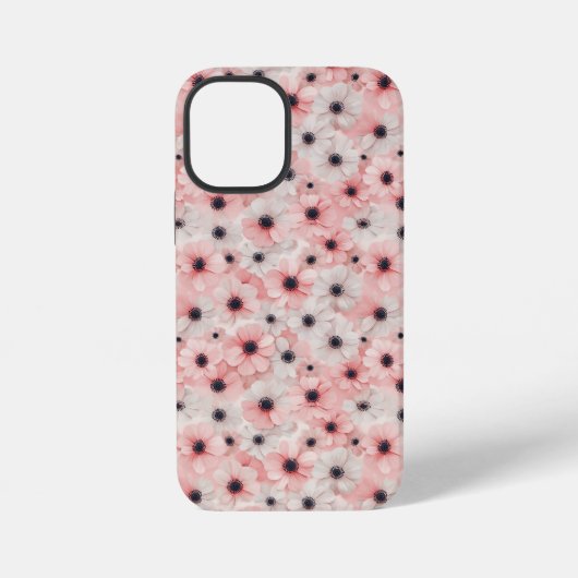 Soft Pink and White Anemone Flowers iPhoneケース (裏面)