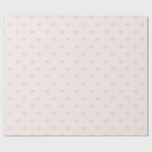 Soft Pink Balletcore Ribbon Bows ラッピングペーパー (フラット)