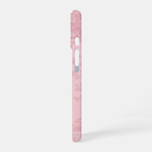 Soft Pink Bamboo Grove Pattern Phone Case iPhone 16ケース (左側面)