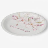 Soft Pink Blossom Women's Church ペーパープレート (アングル)