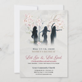 Soft Pink Blossom Women's Church Retreat  招待状