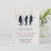 Soft Pink Blossom Women's Church Retreat 招待状 (スタンド正面)