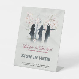 Soft Pink Blossom Women's Church Retreat Sign In 台座サイン