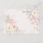 Soft Pink Blush Floral Roses Greenery Details エンクロージャーカード (裏面)