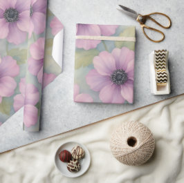 Soft Pink Botanical Floral Wrapping Paper ラッピングペーパー