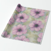 Soft Pink Botanical Floral Wrapping Paper ラッピングペーパー (アンロールド)