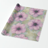 Soft Pink Botanical Floral Wrapping Paper ラッピングペーパー (アンロールド)