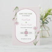 Soft Pink Botanical Wedding Invitation 招待状 (スタンド正面)
