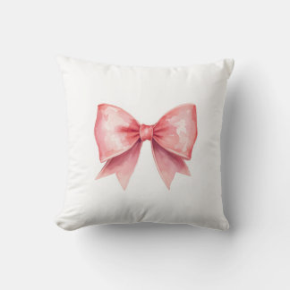 Soft Pink Bow Aesthetic Pillow 🎀 | Cute room deco クッション