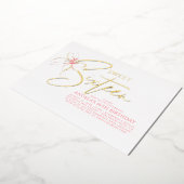 Soft Pink Bow Elegant Romantic Sweet 16th Birthday 箔招待状 (回転した状態)