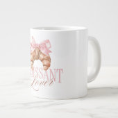 Soft Pink Bow French Coquette Croissant ジャンボコーヒーマグカップ (正面右)