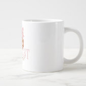 Soft Pink Bow French Coquette Croissant ジャンボコーヒーマグカップ (右)