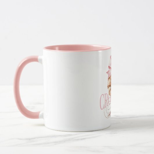 Soft Pink Bow French Coquette Croissant マグカップ (左)