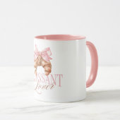 Soft Pink Bow French Coquette Croissant マグカップ (正面右)