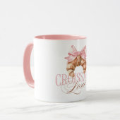 Soft Pink Bow French Coquette Croissant マグカップ (正面左)