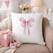 Soft Pink Bow Girl Baby Shower クッション