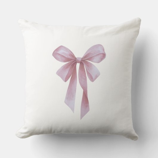 Soft Pink Bow Girl Baby Shower クッション (正面)