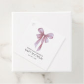 Soft Pink Bow Girl Baby Shower フェイバータグ (インサイチュ)