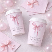 Soft Pink Bow Girl Baby Shower 紙コップ