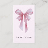 Soft Pink Bow Girl Baby Shower Books For Baby エンクロージャーカード (正面)