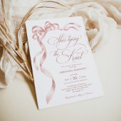 Soft Pink Bow She's Tying the Knot Bridal Shower 招待状