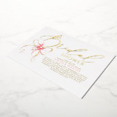 Soft Pink Bow She's Tying The Knot Bridal Shower 箔招待状 (回転した状態)