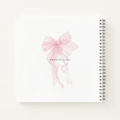 Soft Pink Bow Text Overlay Baby Shower Guest Book ノートブック (裏面)