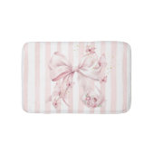 Soft Pink Bow with Butterflies  バスマット (正面)