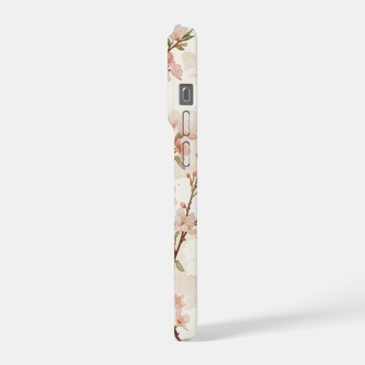 Soft Pink Cherry Blossom Branches iPhoneケース (左側面)