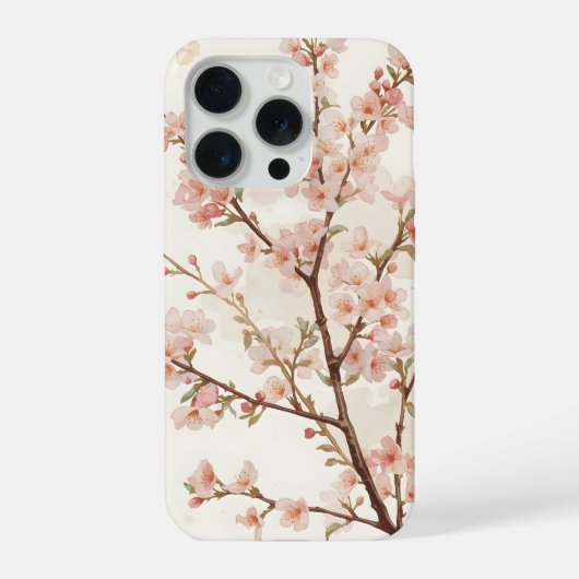 Soft Pink Cherry Blossom Branches iPhoneケース (裏面)