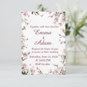 Soft Pink Cherry Blossom Floral Wedding Invitation (スタンド正面)