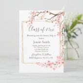 Soft Pink Cherry Blossom Graduation 招待状 (スタンド正面)