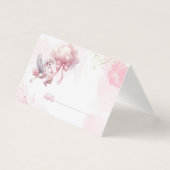 Soft Pink Clouds Stork Baby Shower Thank you card  (正面)