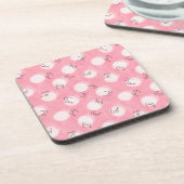 Soft Pink Cute Pattern – Minimal Aesthetic Polka コースター (左側)