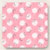 Soft Pink Cute Pattern – Minimal Aesthetic Polka コースター (正面)