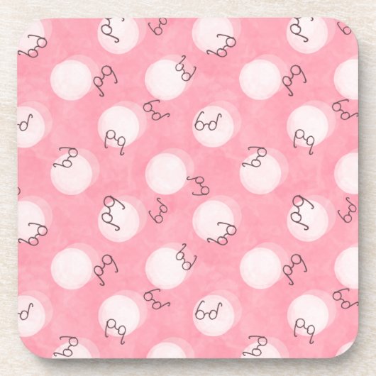 Soft Pink Cute Pattern – Minimal Aesthetic Polka コースター (正面)