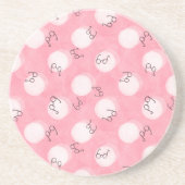 Soft Pink Cute Pattern – Minimal Aesthetic Polka コースター (正面)