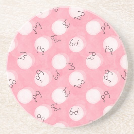 Soft Pink Cute Pattern – Minimal Aesthetic Polka コースター (正面)