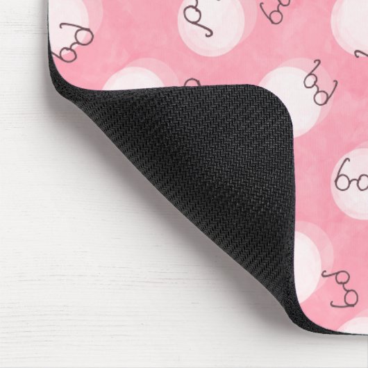 Soft Pink Cute Pattern – Minimal Aesthetic Polka マウスパッド (コーナー)
