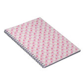 Soft Pink Daisy Checkerboard Floral Pattern ノートブック (右側)