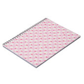 Soft Pink Daisy Checkerboard Floral Pattern ノートブック (左側)