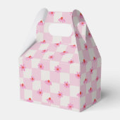 Soft Pink Daisy Checkerboard Floral Pattern フェイバーボックス (正面サイド)