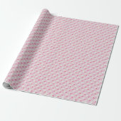 Soft Pink Daisy Checkerboard Floral Pattern ラッピングペーパー (アンロールド)