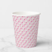 Soft Pink Daisy Checkerboard Floral Pattern 紙コップ (裏面)
